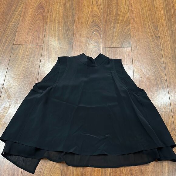 Intermix Black Silk Fly Away Back Tank Size P - Picture 1 of 4
